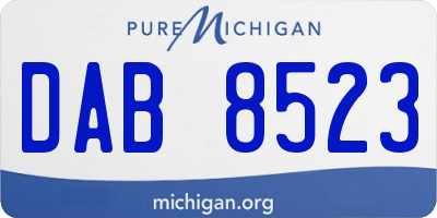 MI license plate DAB8523