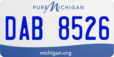MI license plate DAB8526