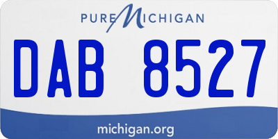 MI license plate DAB8527