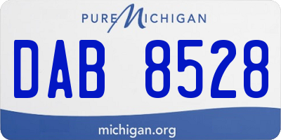 MI license plate DAB8528