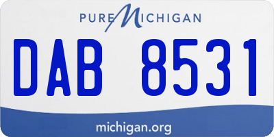 MI license plate DAB8531