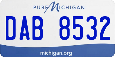 MI license plate DAB8532