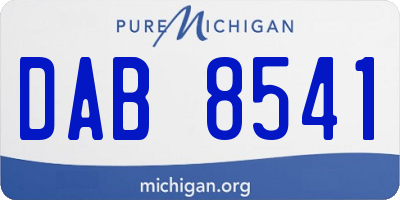 MI license plate DAB8541