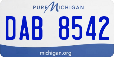 MI license plate DAB8542