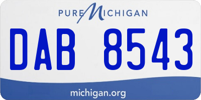MI license plate DAB8543