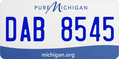 MI license plate DAB8545