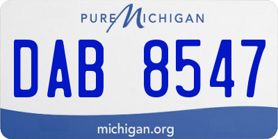 MI license plate DAB8547