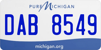 MI license plate DAB8549