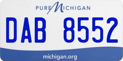 MI license plate DAB8552