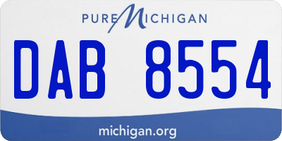 MI license plate DAB8554
