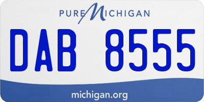 MI license plate DAB8555
