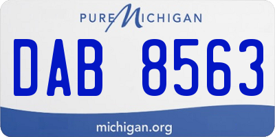 MI license plate DAB8563