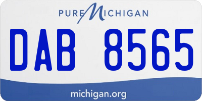 MI license plate DAB8565