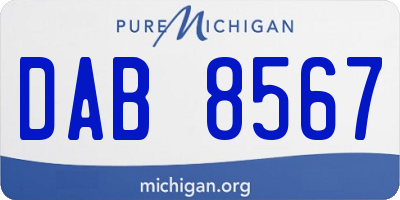 MI license plate DAB8567