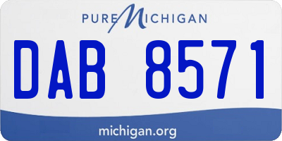 MI license plate DAB8571