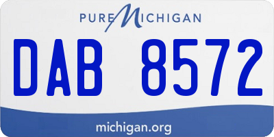 MI license plate DAB8572