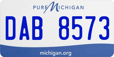 MI license plate DAB8573