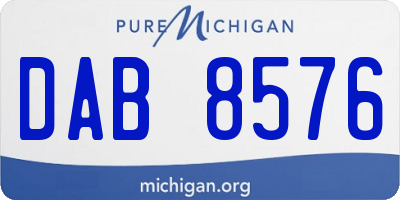 MI license plate DAB8576