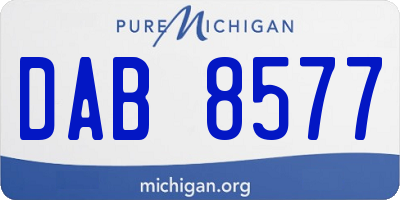 MI license plate DAB8577