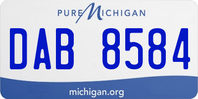 MI license plate DAB8584