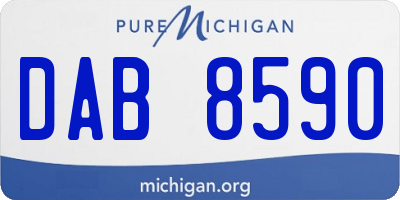 MI license plate DAB8590