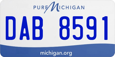 MI license plate DAB8591