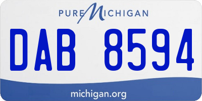 MI license plate DAB8594