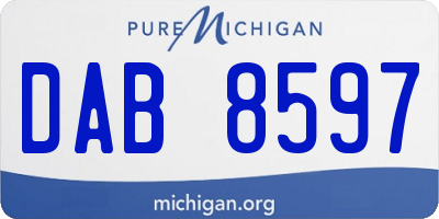 MI license plate DAB8597