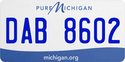 MI license plate DAB8602