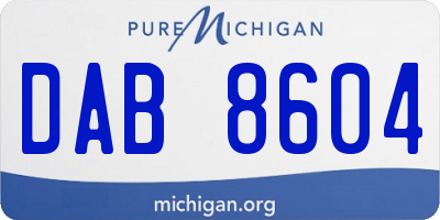 MI license plate DAB8604