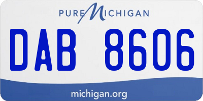MI license plate DAB8606