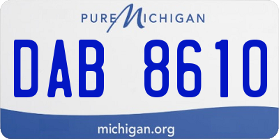 MI license plate DAB8610