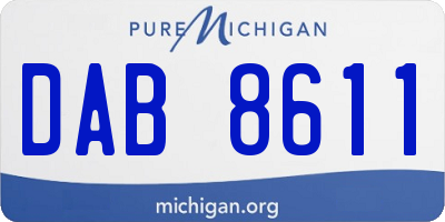 MI license plate DAB8611