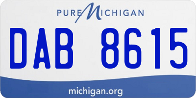 MI license plate DAB8615