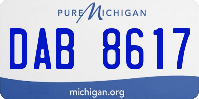 MI license plate DAB8617