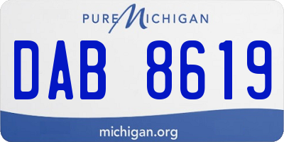 MI license plate DAB8619