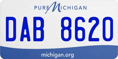 MI license plate DAB8620