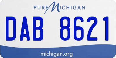 MI license plate DAB8621