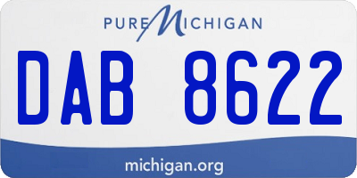 MI license plate DAB8622