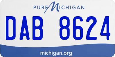 MI license plate DAB8624