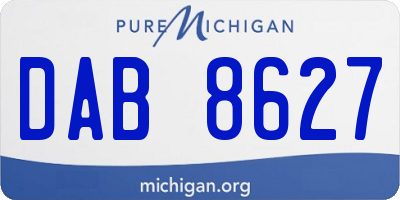 MI license plate DAB8627