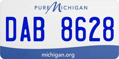 MI license plate DAB8628