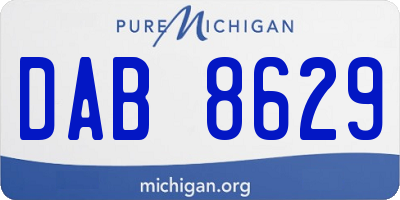 MI license plate DAB8629