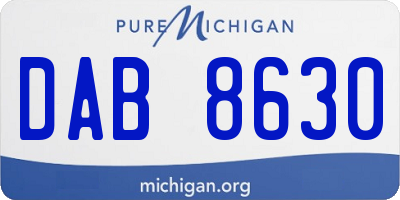 MI license plate DAB8630