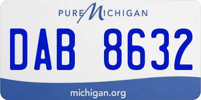 MI license plate DAB8632