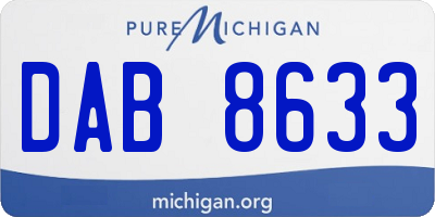 MI license plate DAB8633