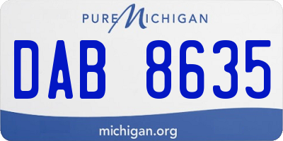 MI license plate DAB8635