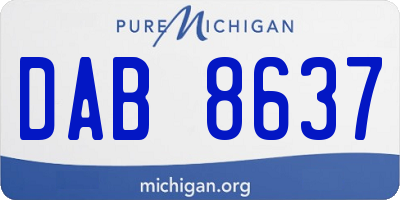 MI license plate DAB8637