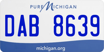 MI license plate DAB8639