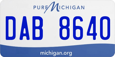 MI license plate DAB8640